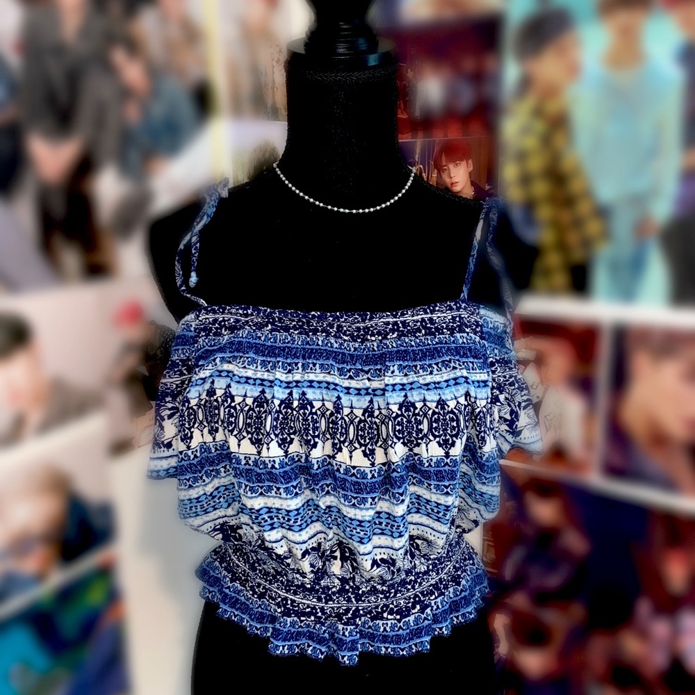 Blue Mandala Print Blouse